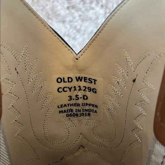 Old West Brown Kids Boots - Picture 2 of 6